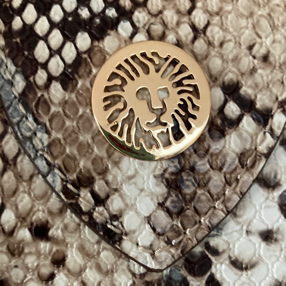 Anne Klein Women's A-Hinge Snake-Print Tote NWOT - Picture 4 of 9